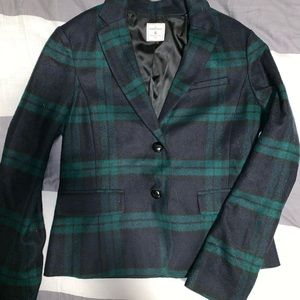 Gap Navy/green Plaid Blazer Sz 6
